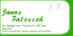 janos palesich business card